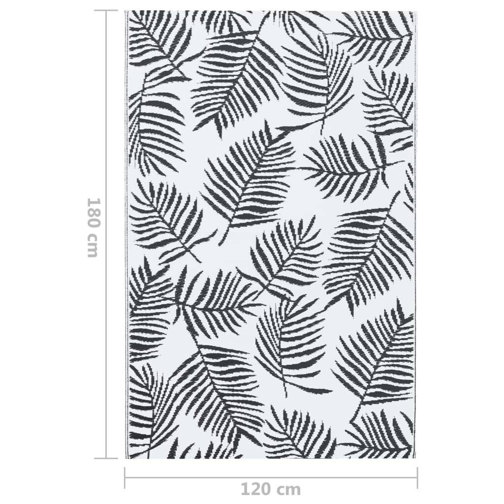 Outdoor-Teppich Weiß und Schwarz 120x180 cm PP