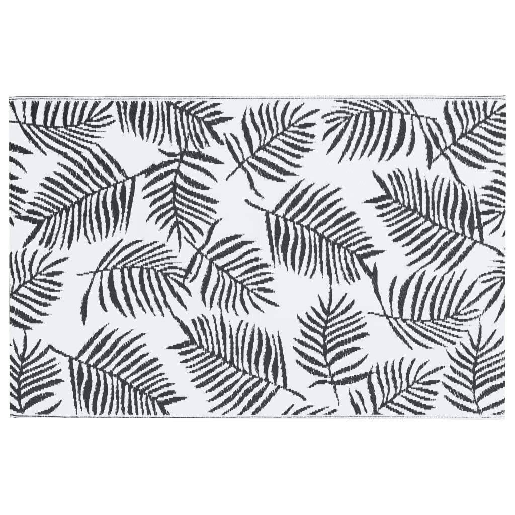 Outdoor-Teppich Weiß und Schwarz 120x180 cm PP