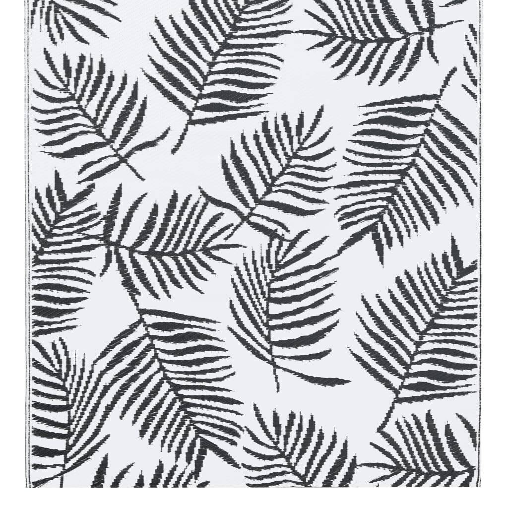 Outdoor-Teppich Weiß und Schwarz 120x180 cm PP