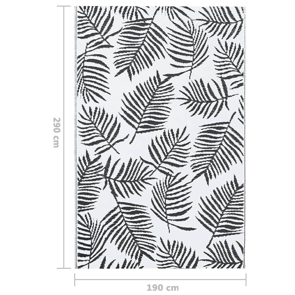 Outdoor-Teppich Weiß und Schwarz 190x290 cm PP