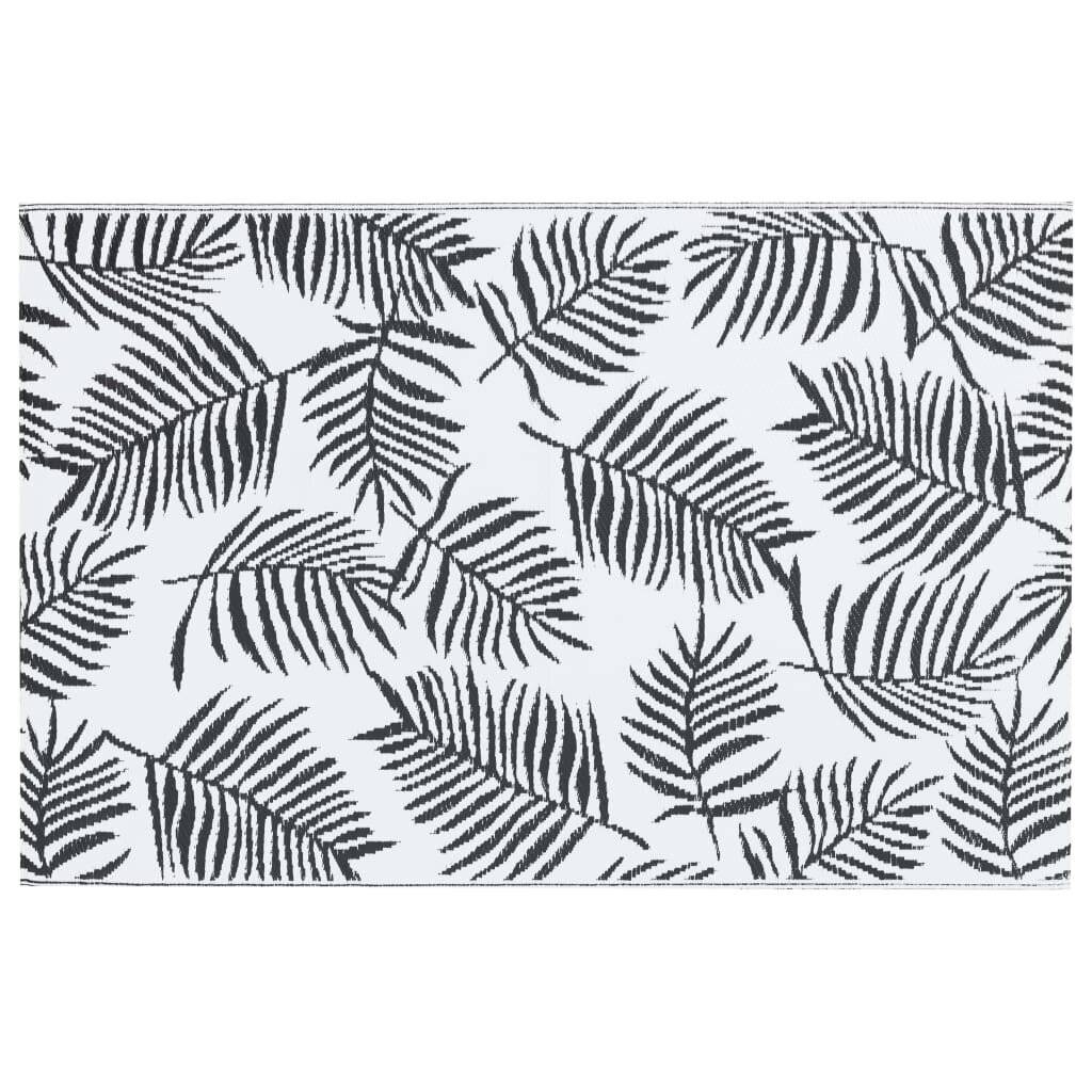 Outdoor-Teppich Weiß und Schwarz 190x290 cm PP
