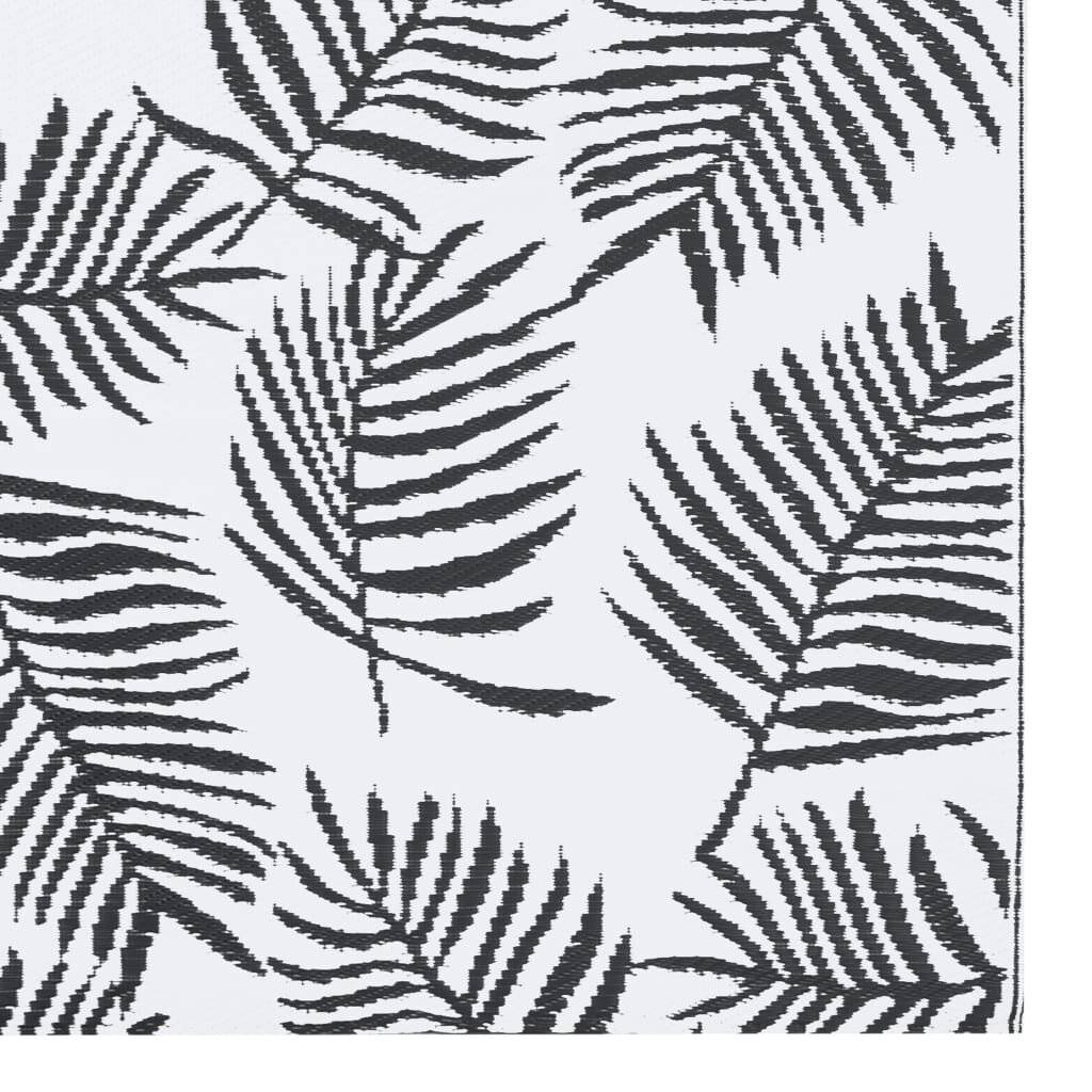 Outdoor-Teppich Weiß und Schwarz 190x290 cm PP