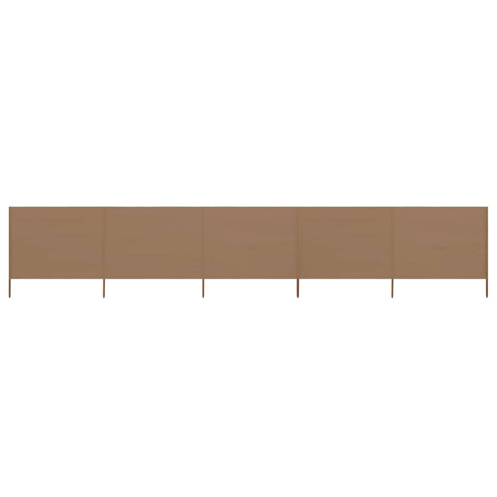 5-teiliges Windschutzgewebe 600 x 80 cm Taupe