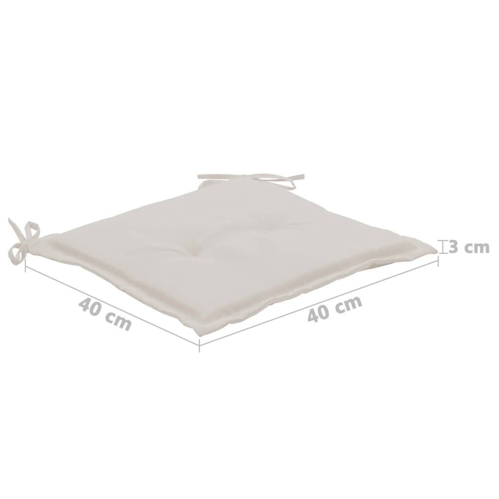 Gartenstuhl-Kissen 4 Stk. Creme 40×40×3 cm