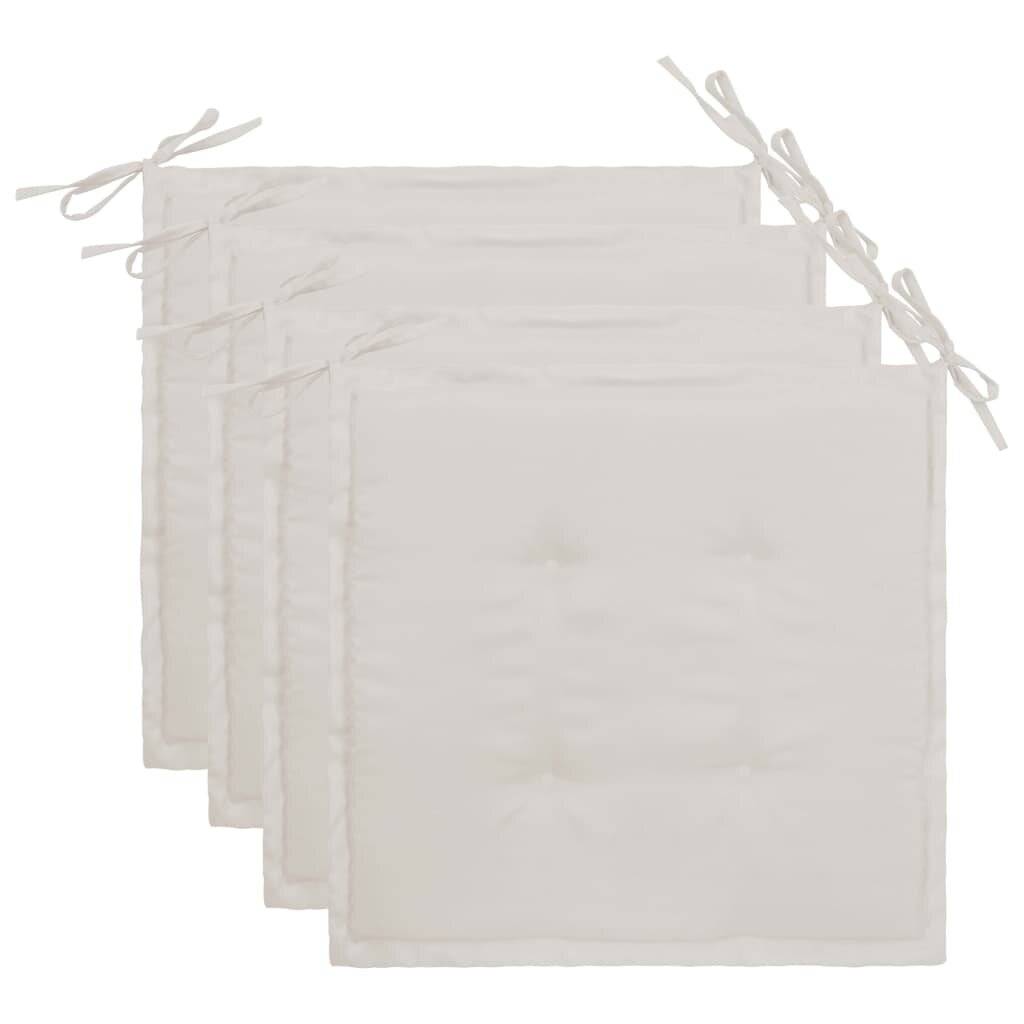 Gartenstuhl-Kissen 4 Stk. Creme 40×40×3 cm