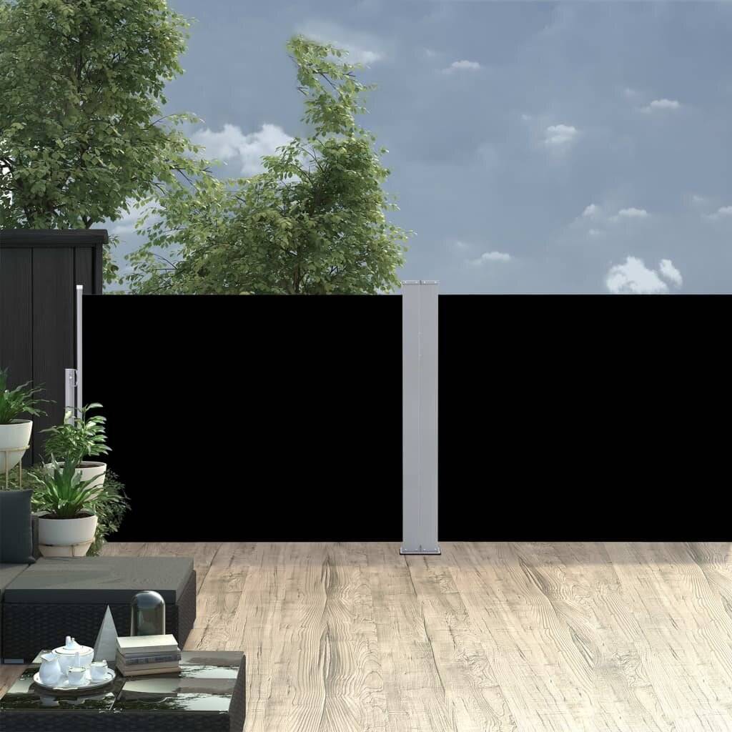 Ausziehbare Seitenmarkise Schwarz 100 x 1000 cm