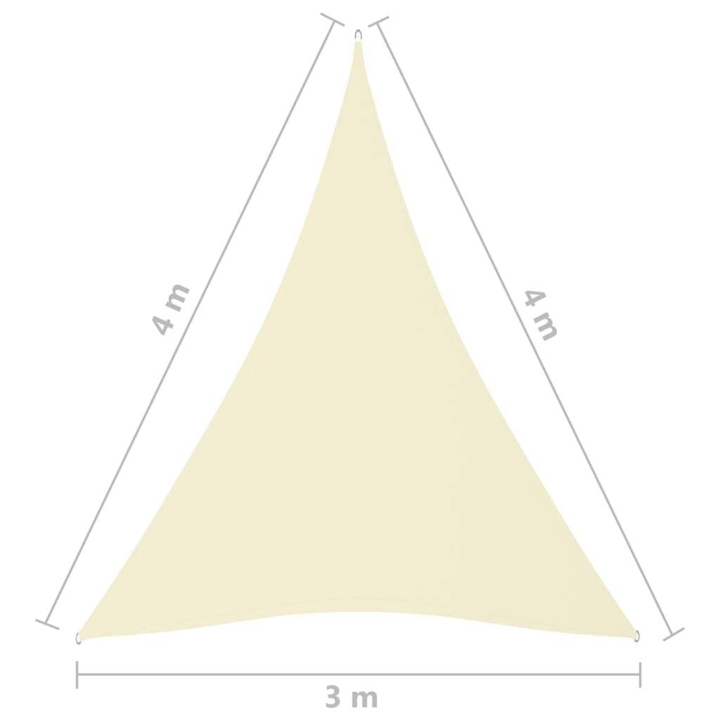 Sonnensegel Oxford-Gewebe Dreieckig 3x4x4 m Cremeweiß