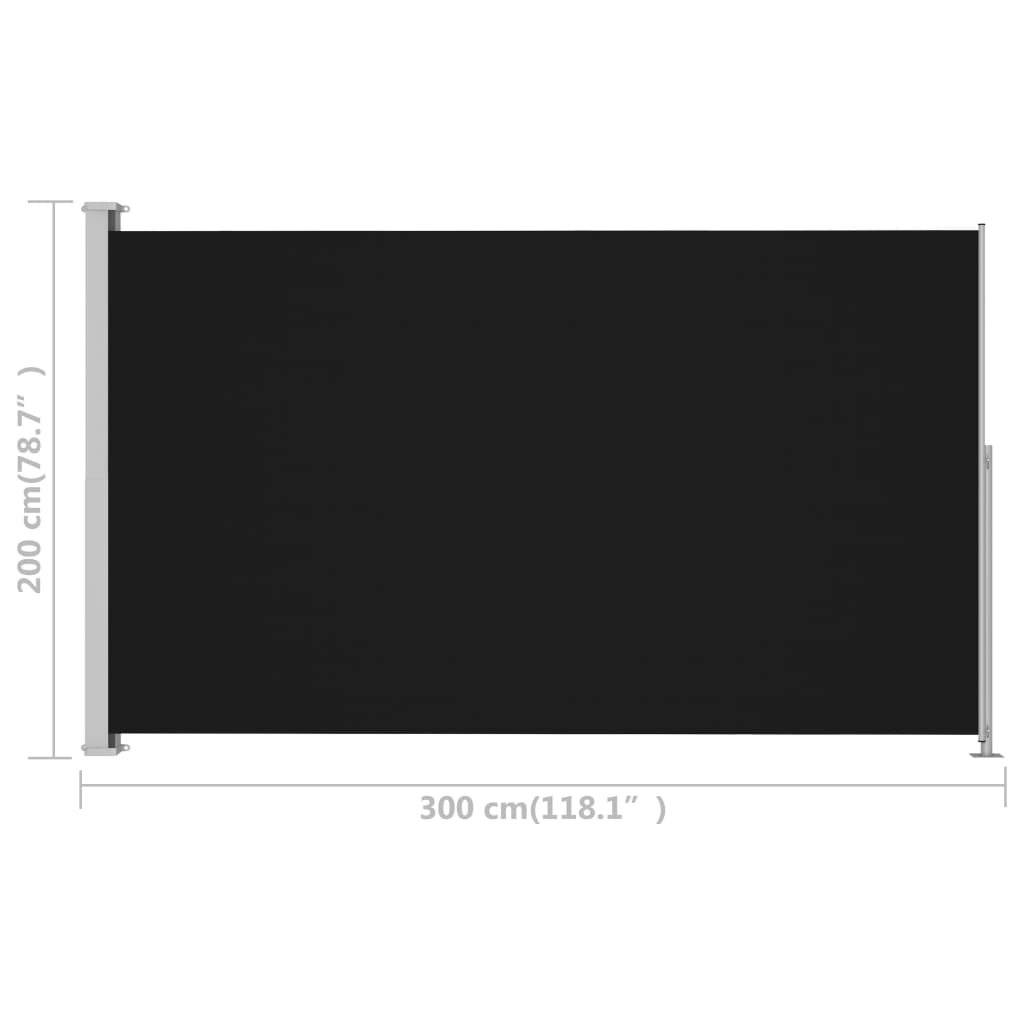 Ausziehbare Seitenmarkise 200x300 cm Schwarz
