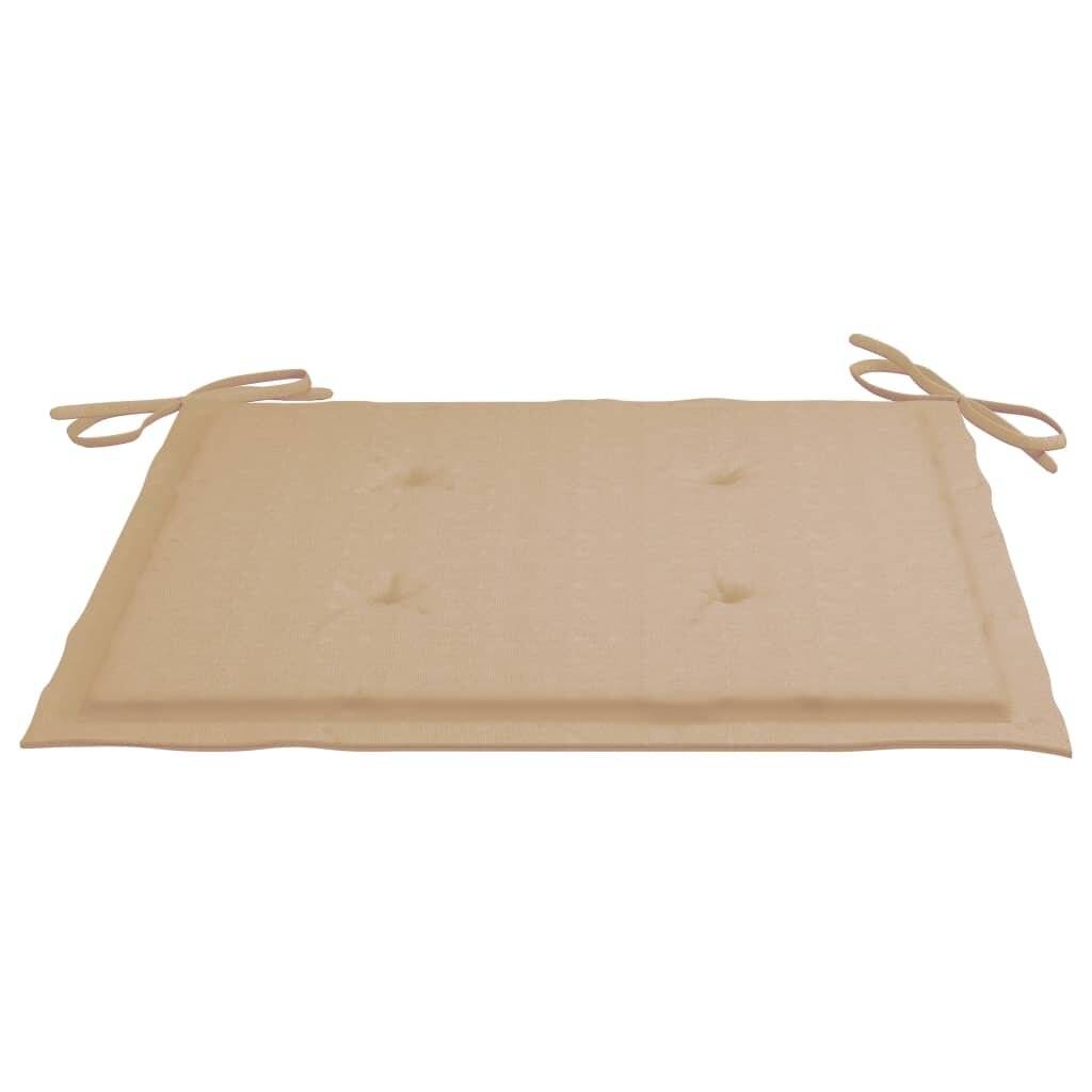 Gartenstuhl-Sitzkissen 6 Stk. Beige 50x50x4 cm Stoff