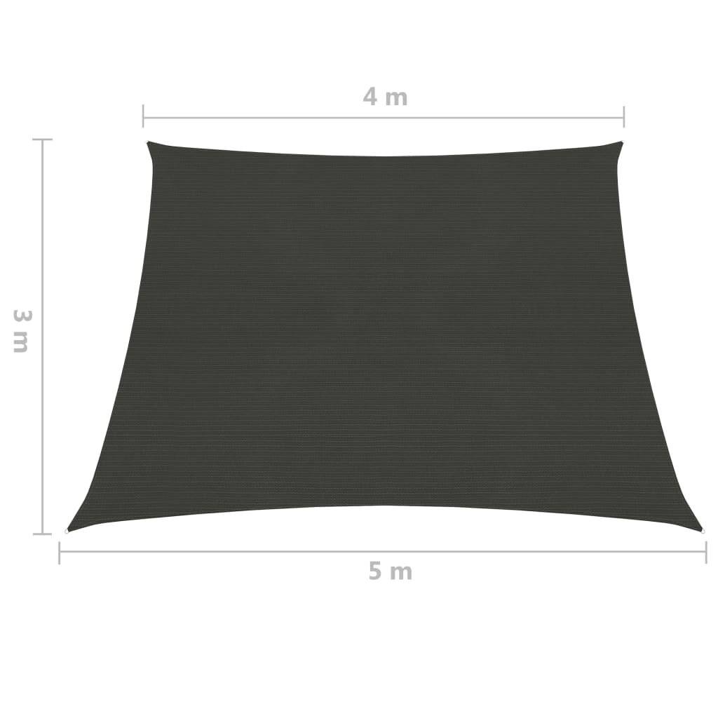 Sonnensegel 160 g/m² Anthrazit 4/5x3 m HDPE