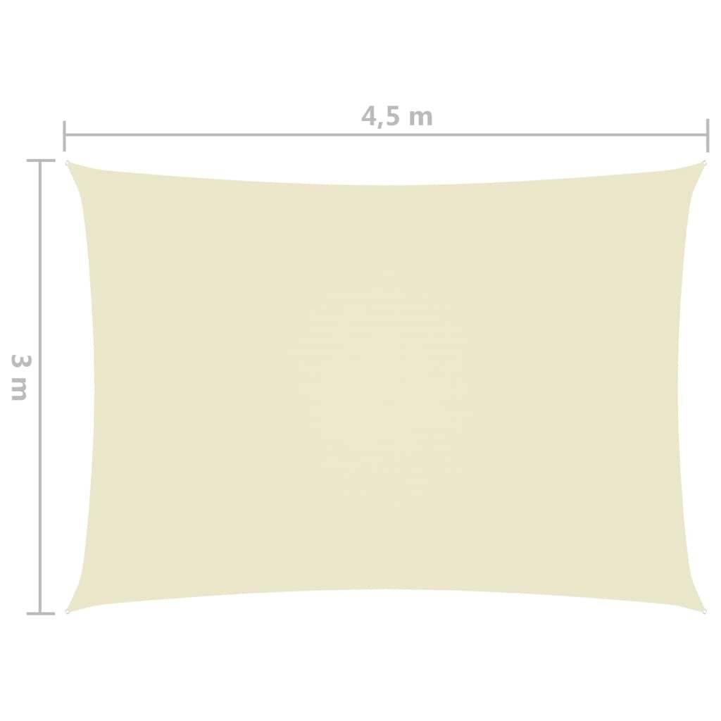 Sonnensegel Oxford-Gewebe Rechteckig 3x4,5 m Creme