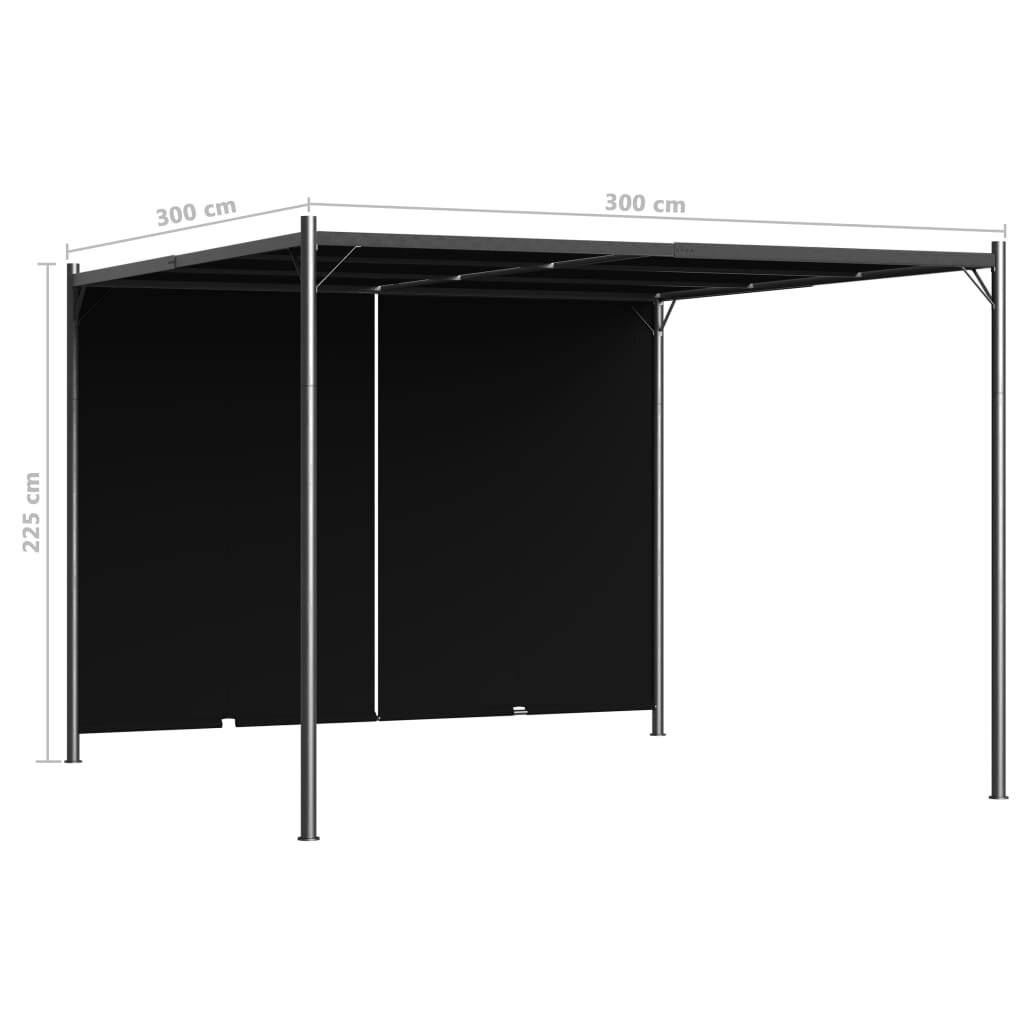Gartenpergola mit Versenkbarem Dach 3x3 m Anthrazit
