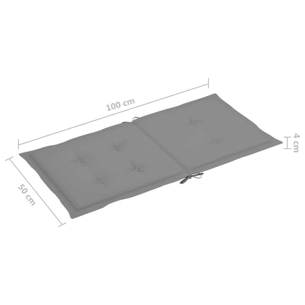 Gartenstuhlauflagen 6 Stk. Grau 100x50x4 cm