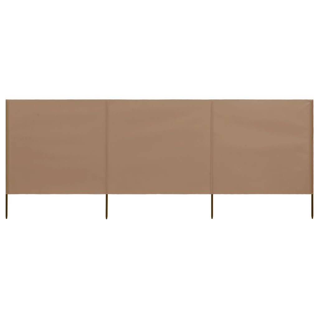 3-teiliges Windschutzgewebe 400 x 160 cm Taupe