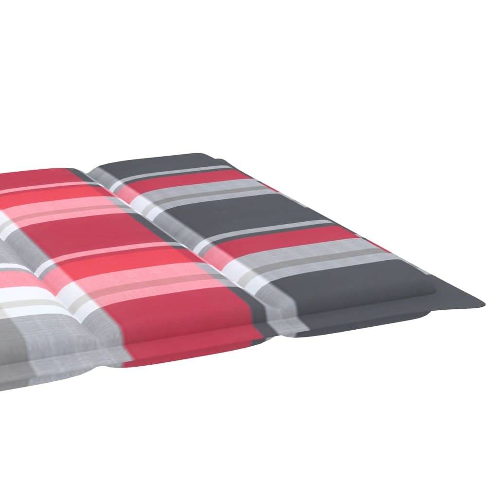 Sonnenliegen-Auflage Rot Karomuster 200x50x4 cm Stoff