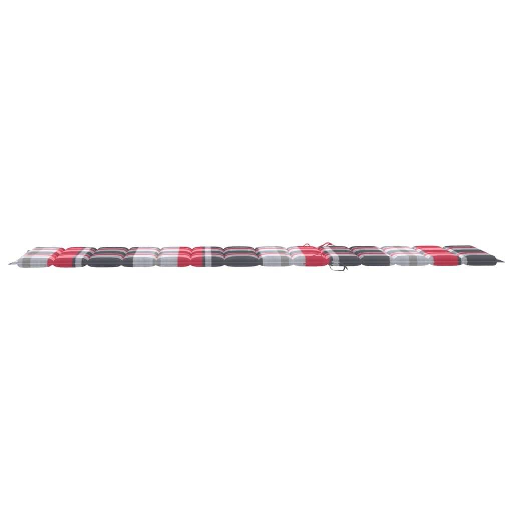 Sonnenliegen-Auflage Rot Karomuster 200x50x4 cm Stoff