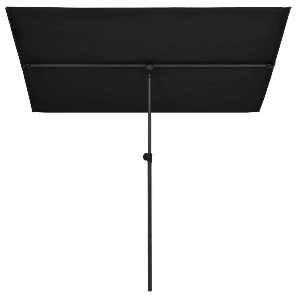 Sonnenschirm mit Aluminium-Mast 180 x 130 cm Schwarz