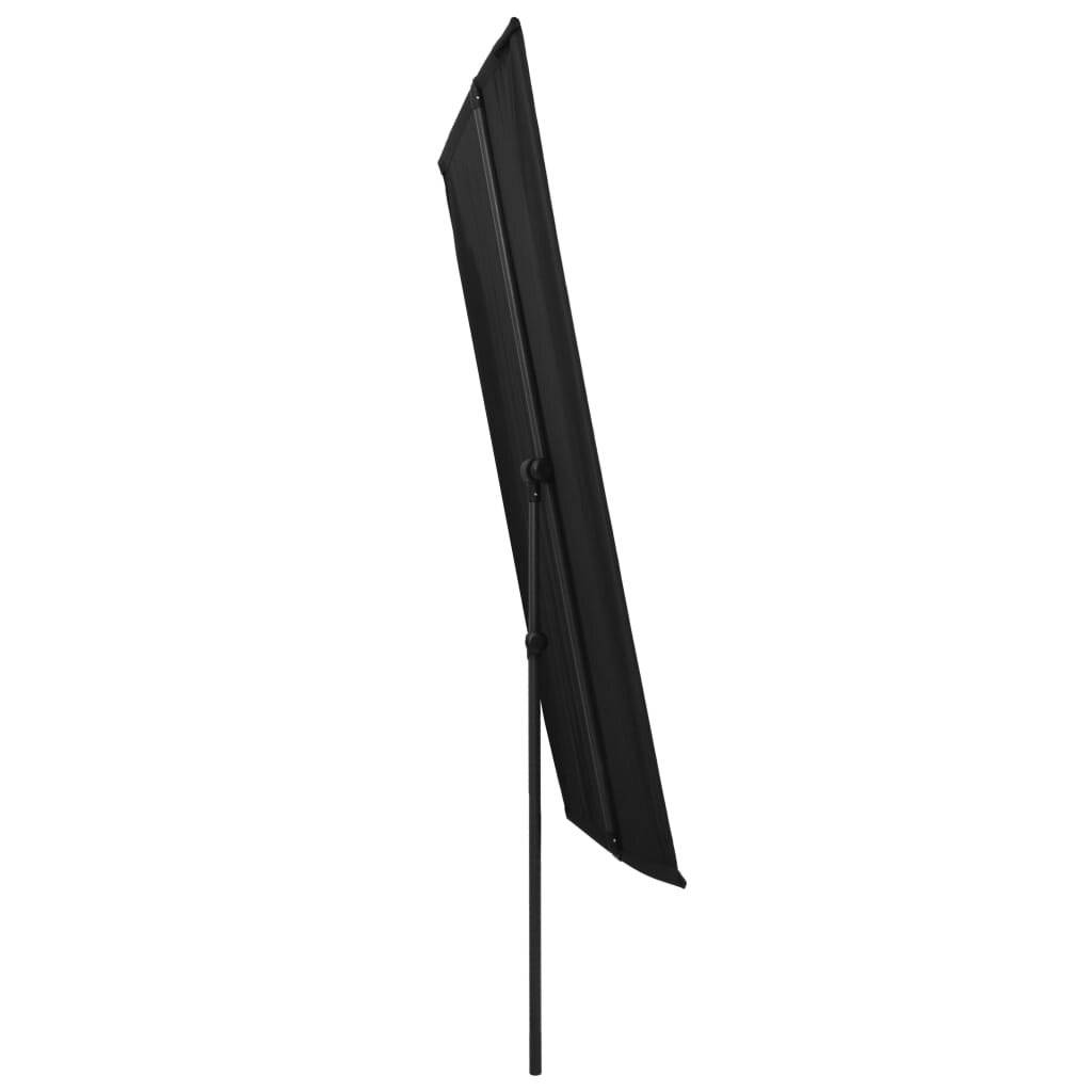 Sonnenschirm mit Aluminium-Mast 180 x 130 cm Schwarz