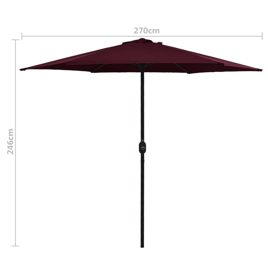 Sonnenschirm mit Aluminium-Mast 270 x 246 cm Bordeauxrot