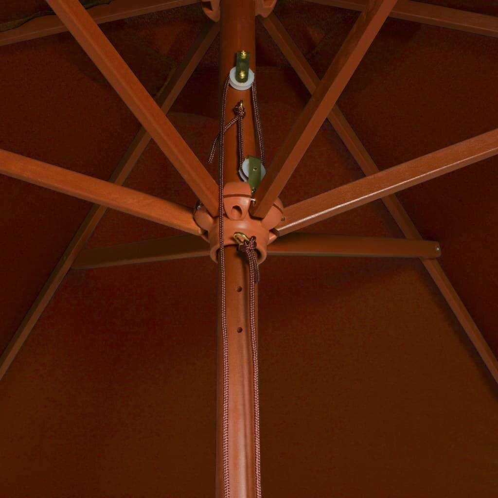 Sonnenschirm mit Holzmast Terrakotta-Rot 200x300 cm