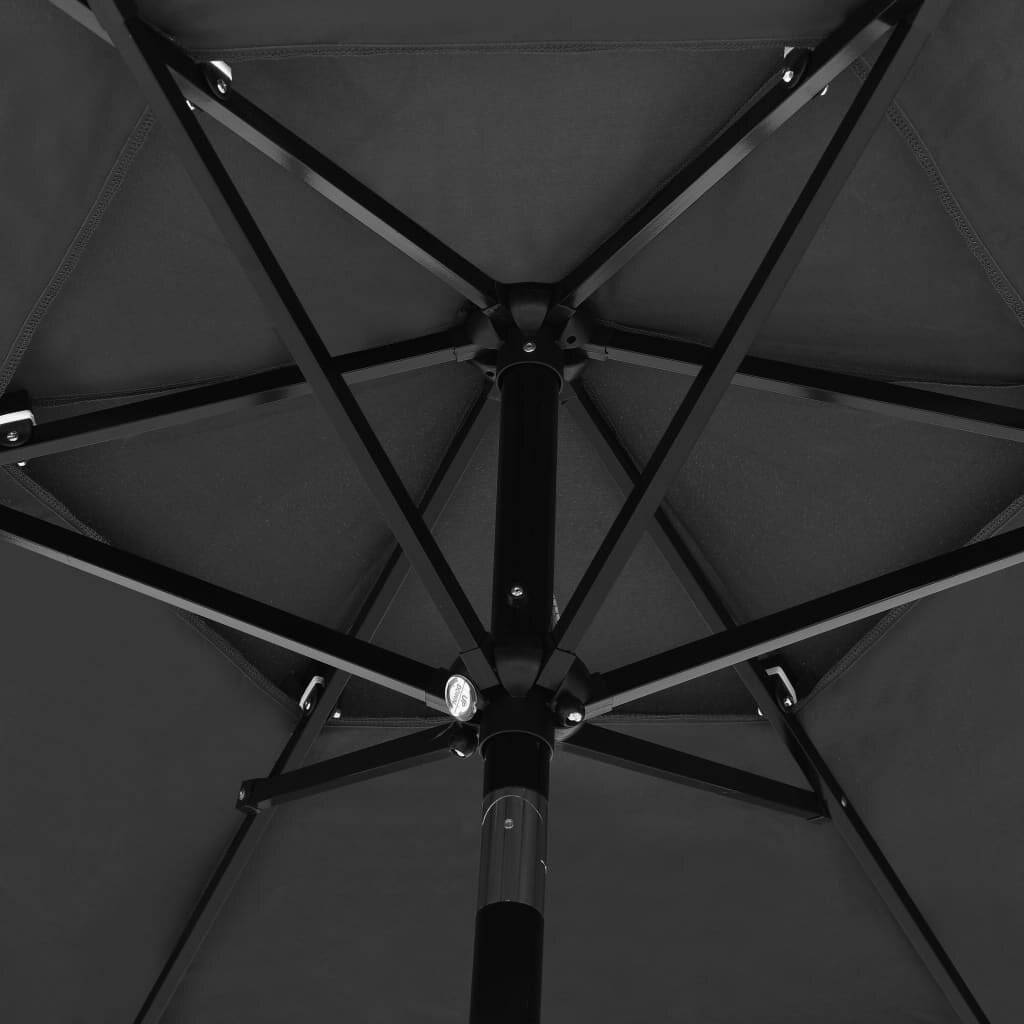 Sonnenschirm mit Aluminium-Mast 3-lagig Anthrazit 2,5 m