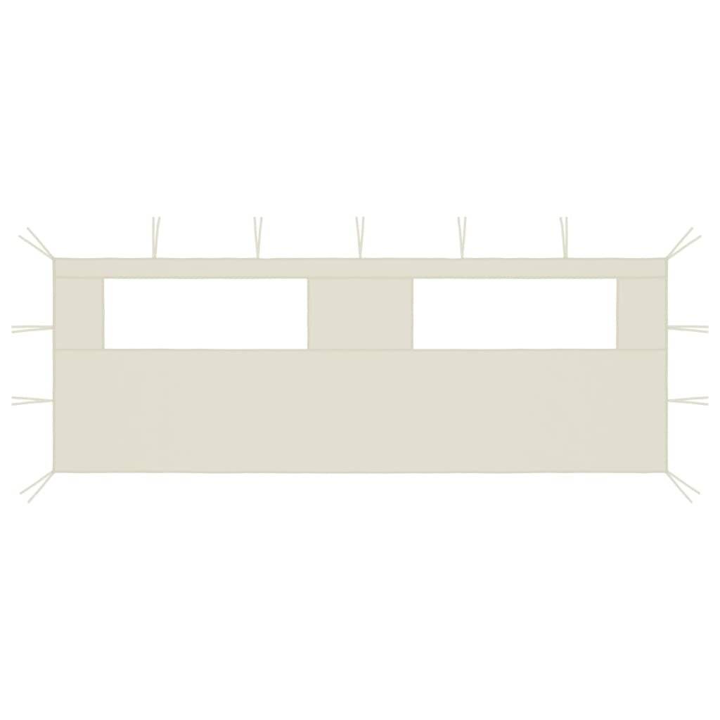 Pavillon-Seitenwand mit Fenstern 6x2 m Creme