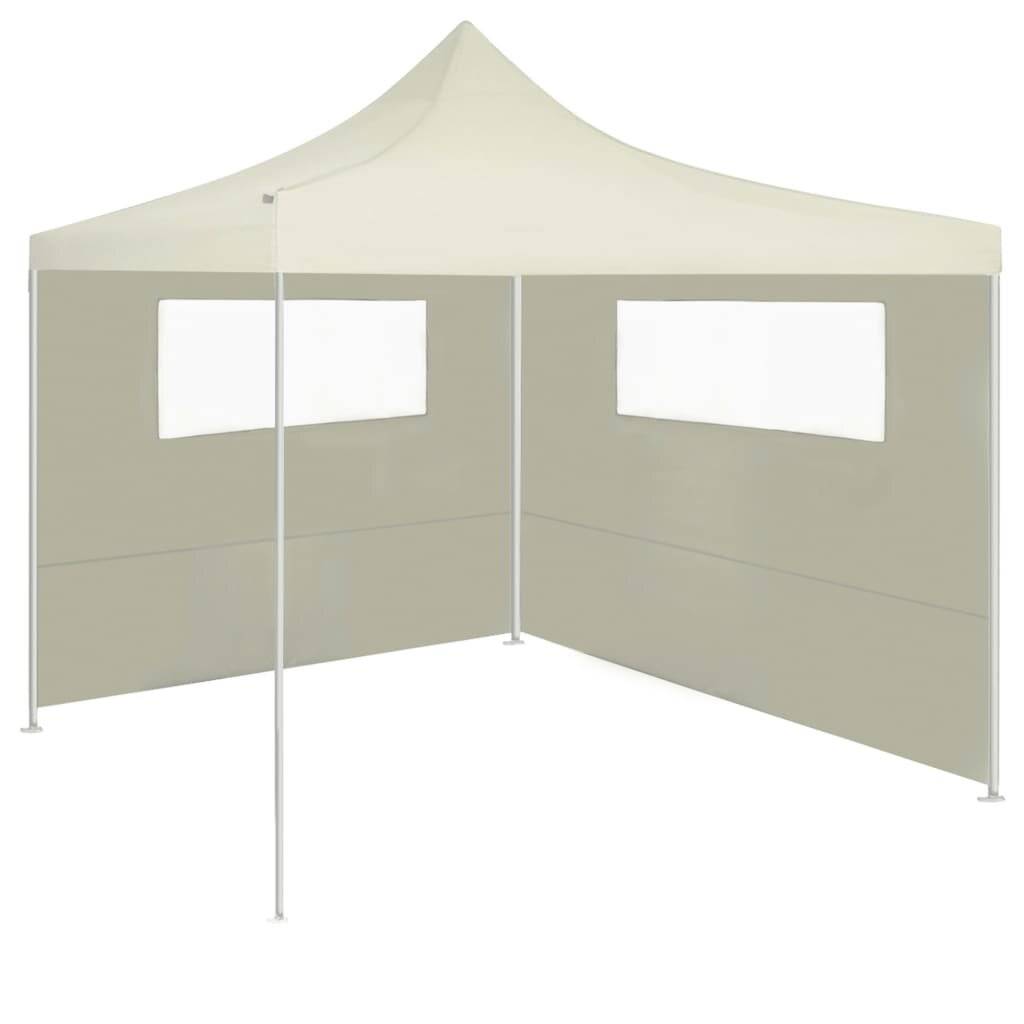 Pavillon-Seitenwände mit Fenstern 2 Stk. Creme