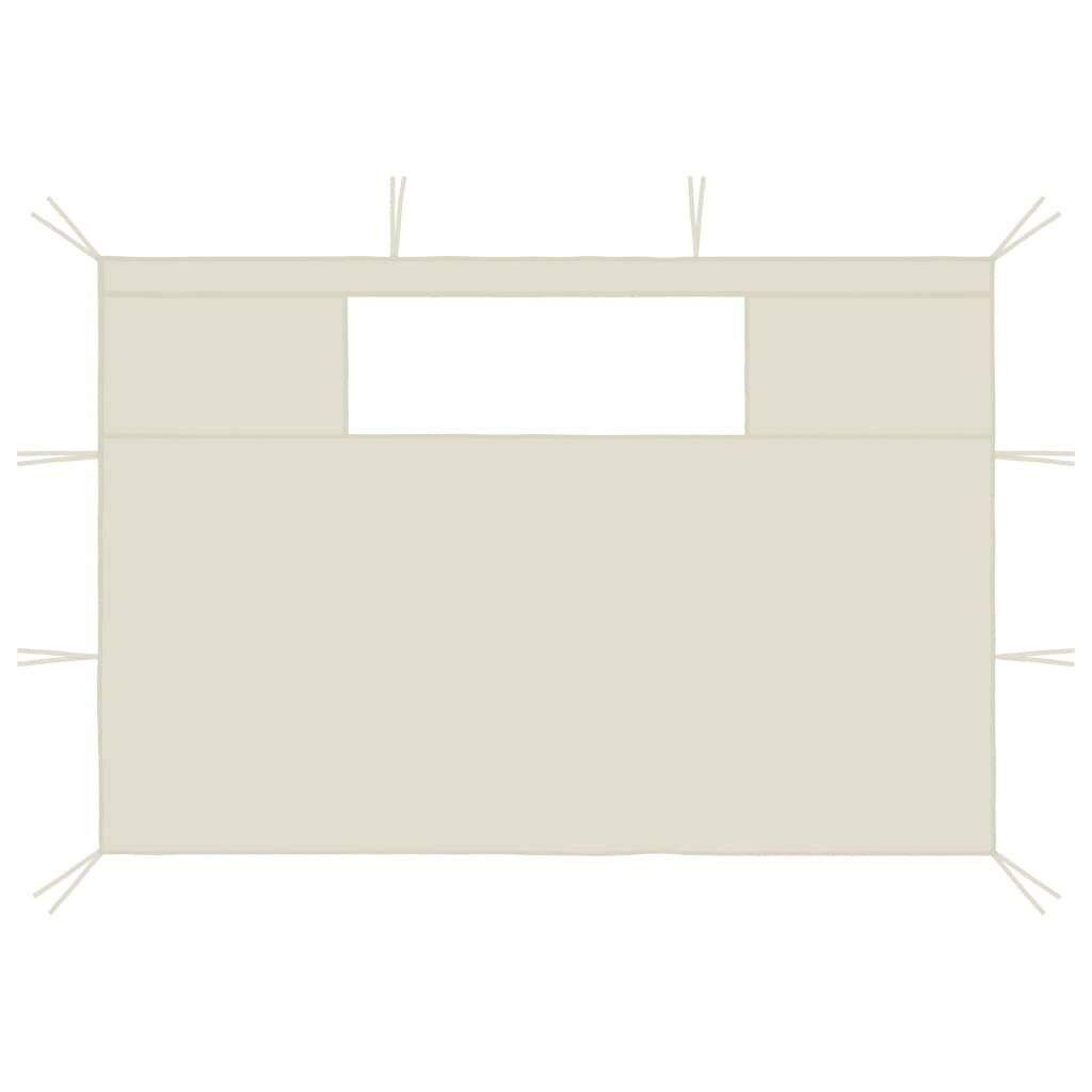 Pavillon-Seitenwände mit Fenstern 2 Stk. Creme