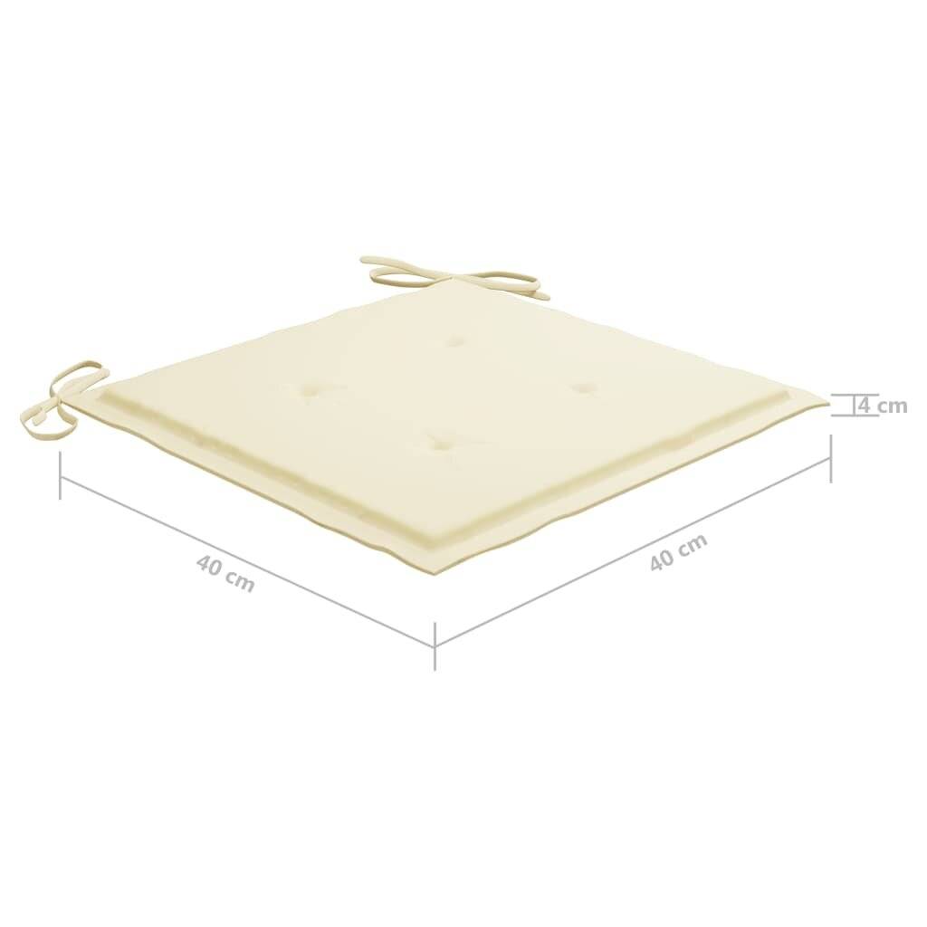 Gartenstuhl-Sitzkissen 6 Stk. Creme 40x40x4 cm Stoff