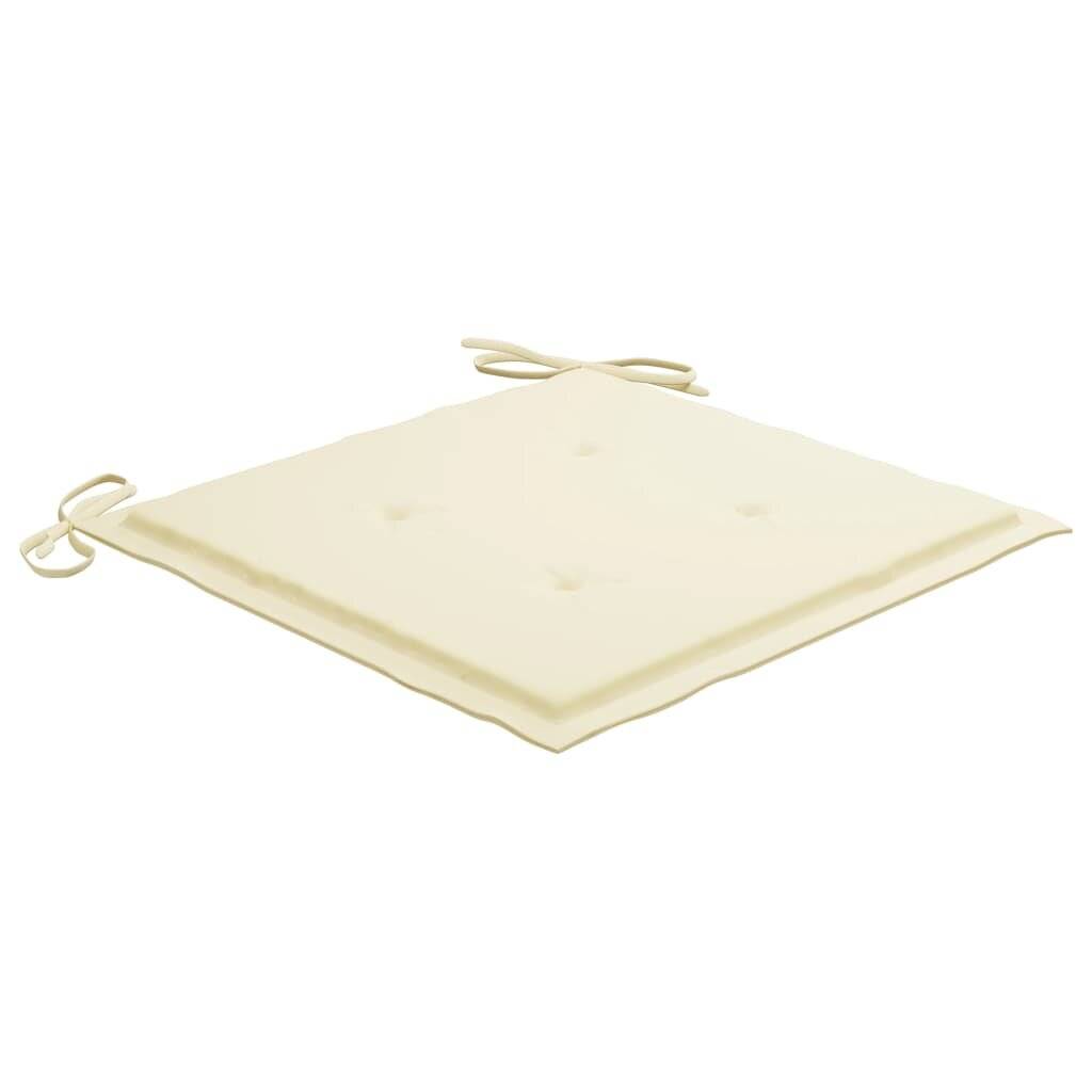 Gartenstuhl-Sitzkissen 6 Stk. Creme 40x40x4 cm Stoff