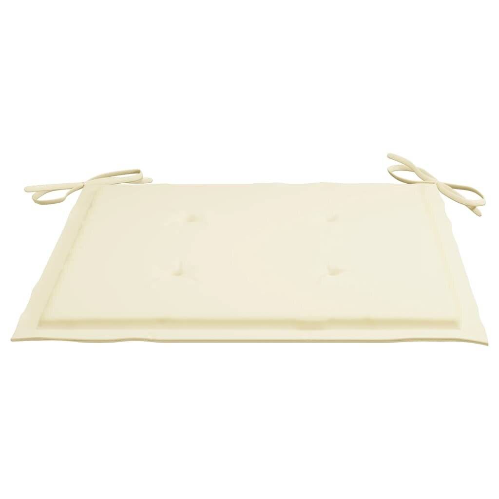Gartenstuhl-Sitzkissen 6 Stk. Creme 40x40x4 cm Stoff