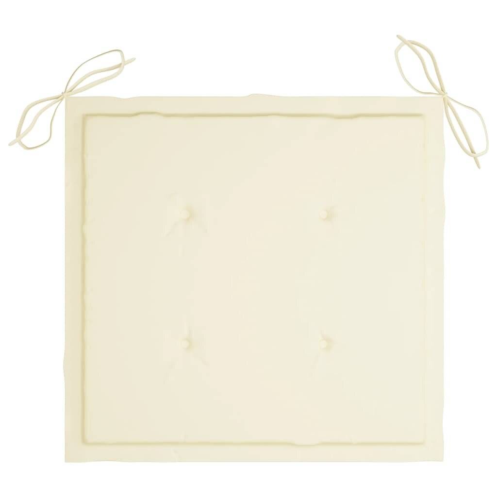 Gartenstuhl-Sitzkissen 6 Stk. Creme 40x40x4 cm Stoff