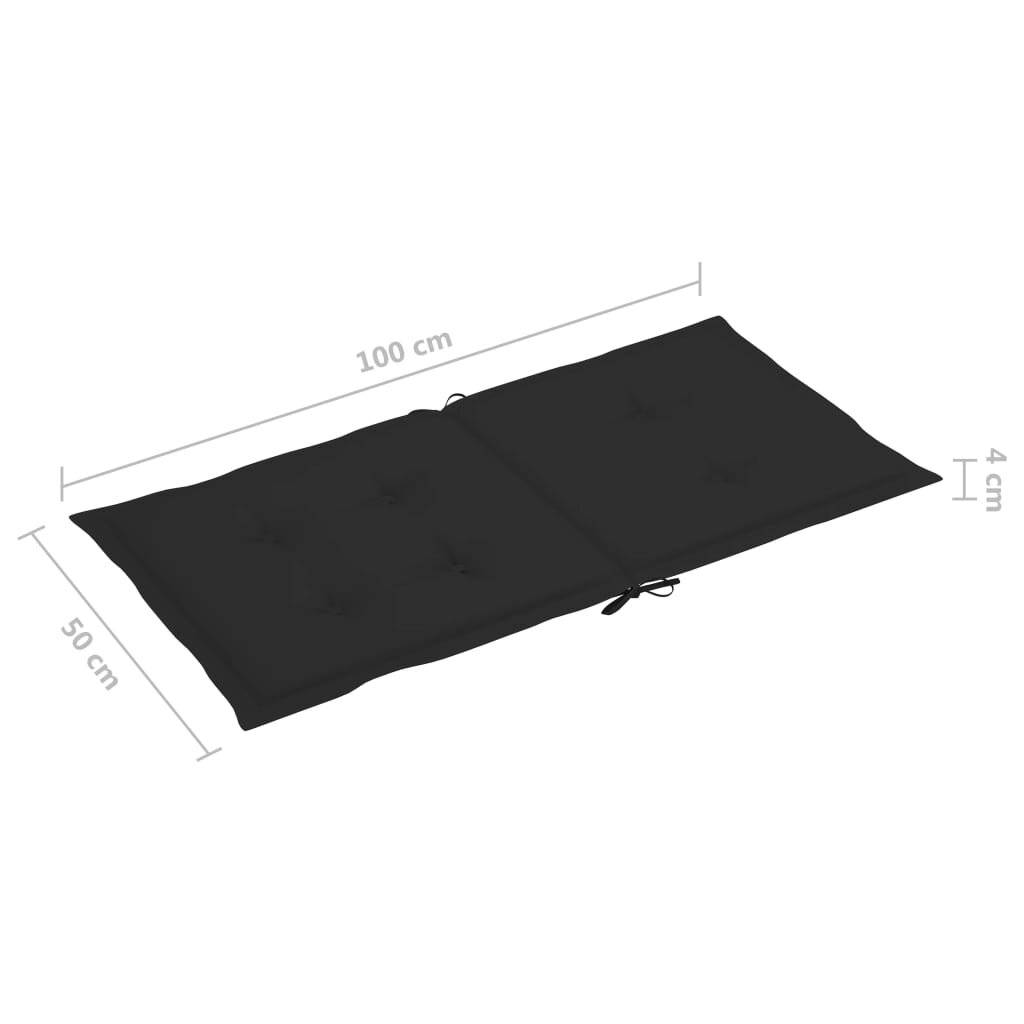 Gartenstuhlauflagen 6 Stk. Schwarz 100x50x4 cm