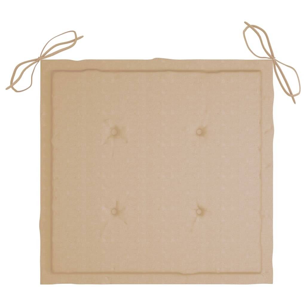 Gartenstuhl-Sitzkissen 6 Stk. Beige 40x40x4 cm Stoff