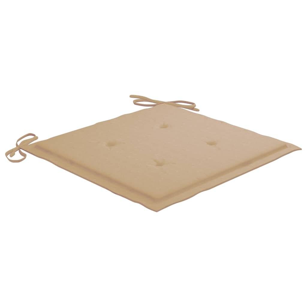 Gartenstuhl-Sitzkissen 6 Stk. Beige 40x40x4 cm Stoff
