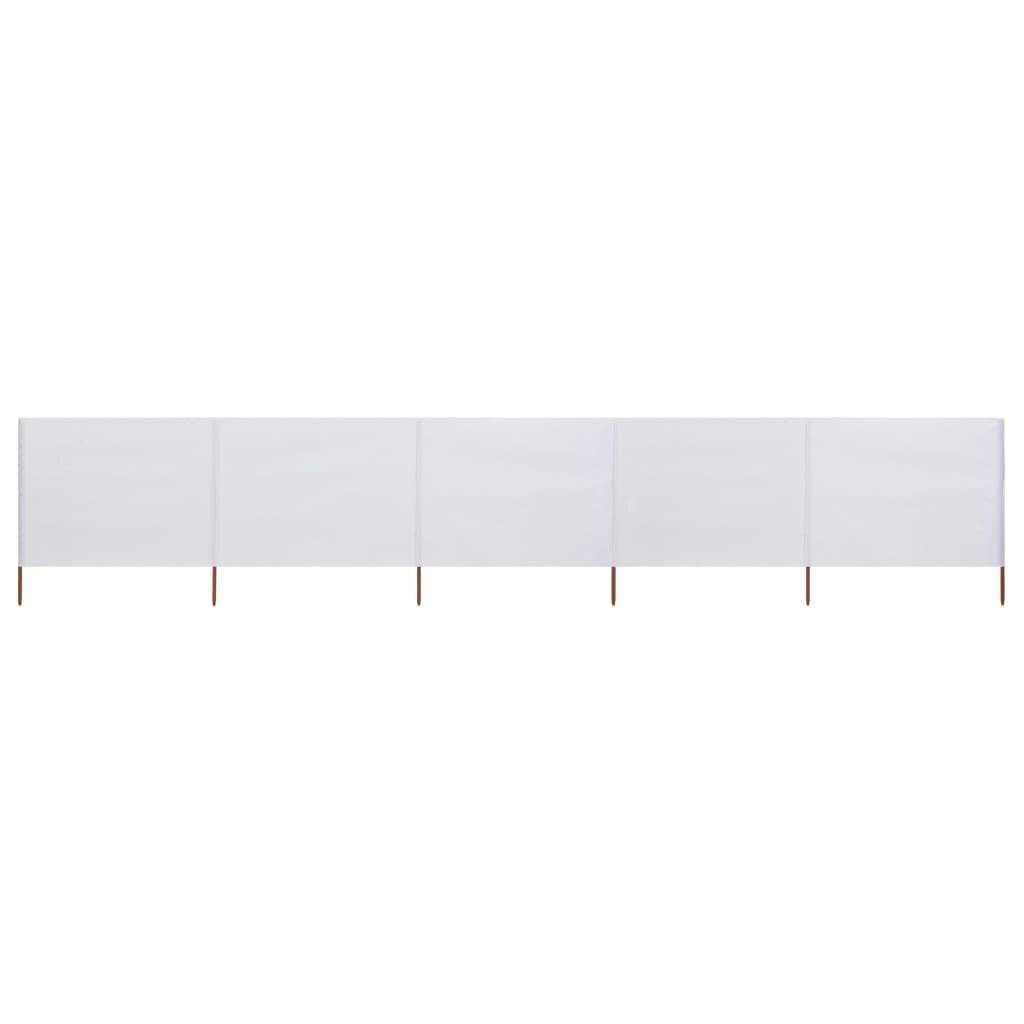 5-teiliges Windschutzgewebe 600 x 160 cm Sandweiß