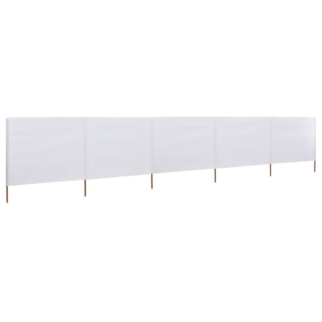 5-teiliges Windschutzgewebe 600 x 160 cm Sandweiß
