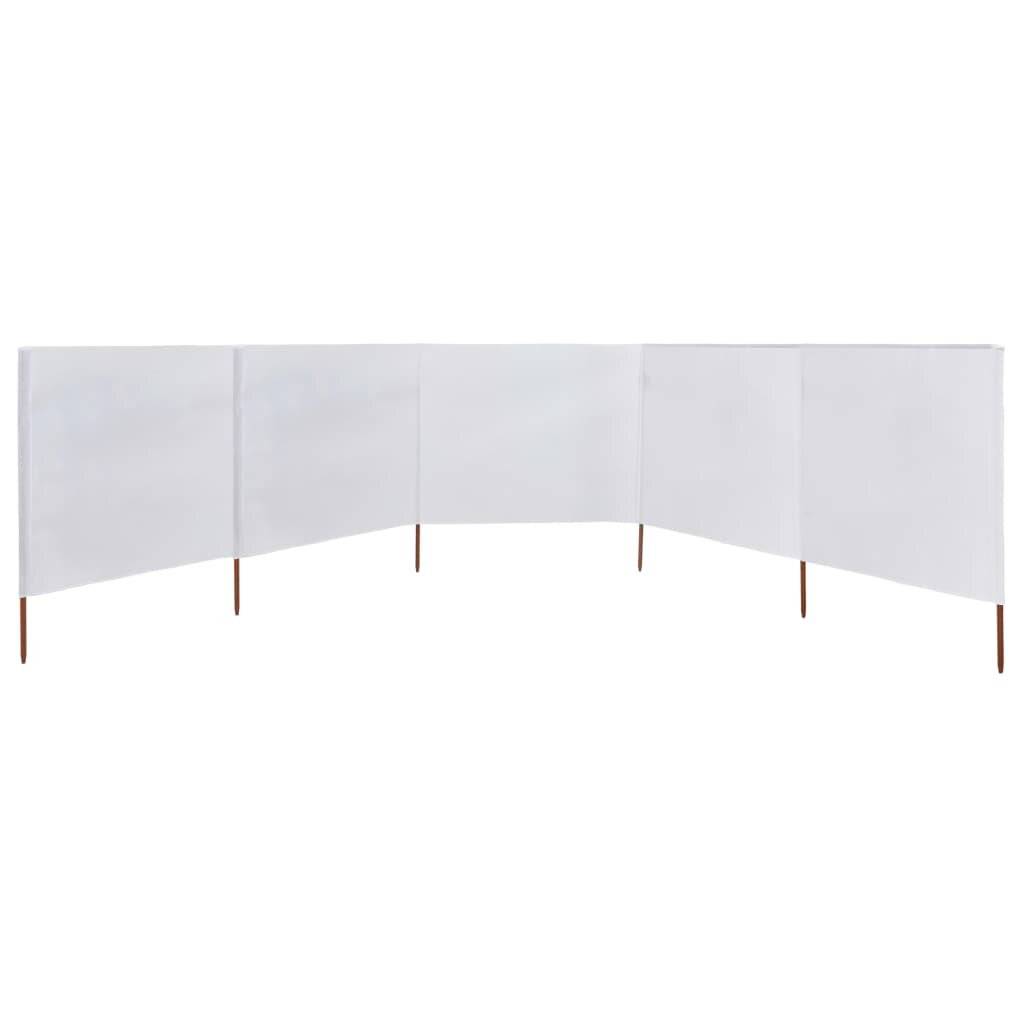 5-teiliges Windschutzgewebe 600 x 160 cm Sandweiß