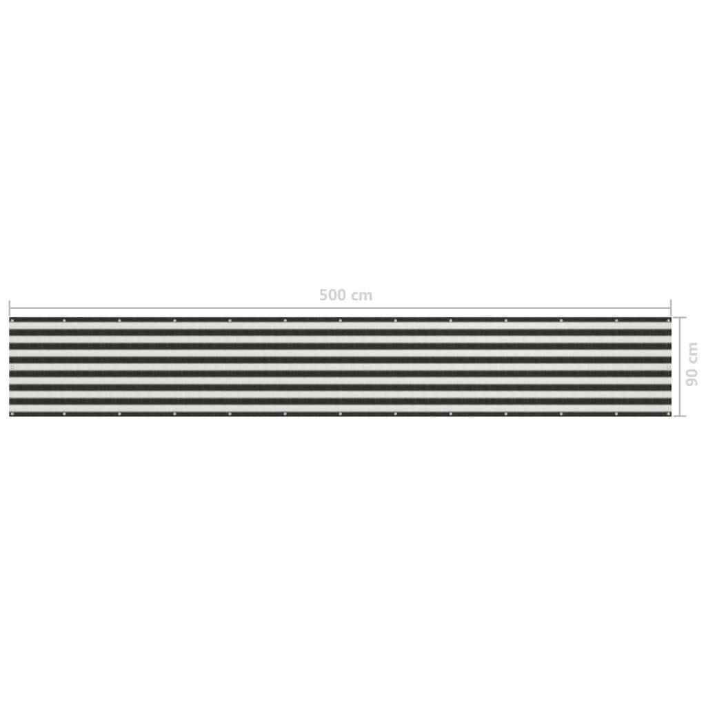 Balkon-Sichtschutz HDPE 90x500 cm Anthrazit und Weiß