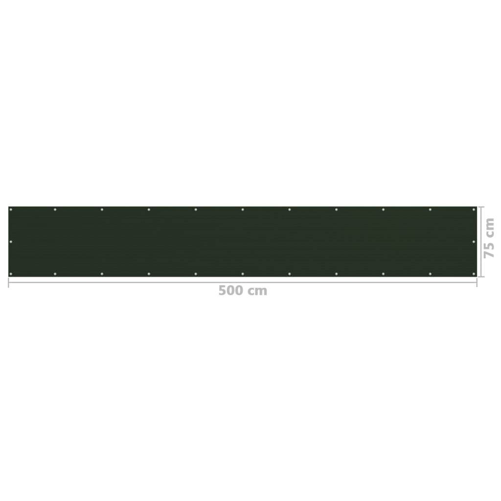 Balkon-Sichtschutz Dunkelgrün 75x500 cm HDPE
