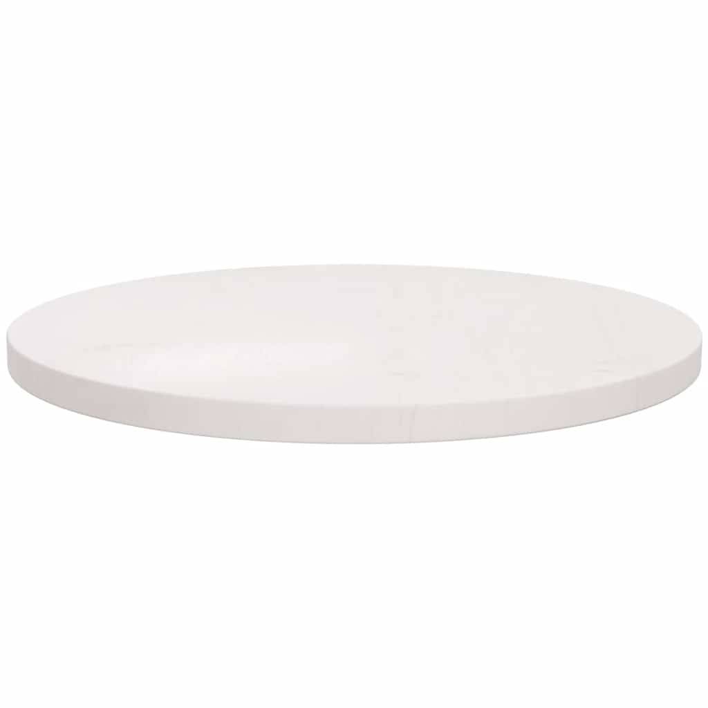vidaXL Tischplatte Weiß Ø60x2,5 cm Massivholz Kiefer