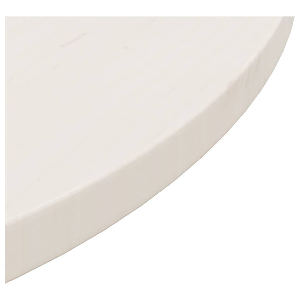 vidaXL Tischplatte Weiß Ø60x2,5 cm Massivholz Kiefer