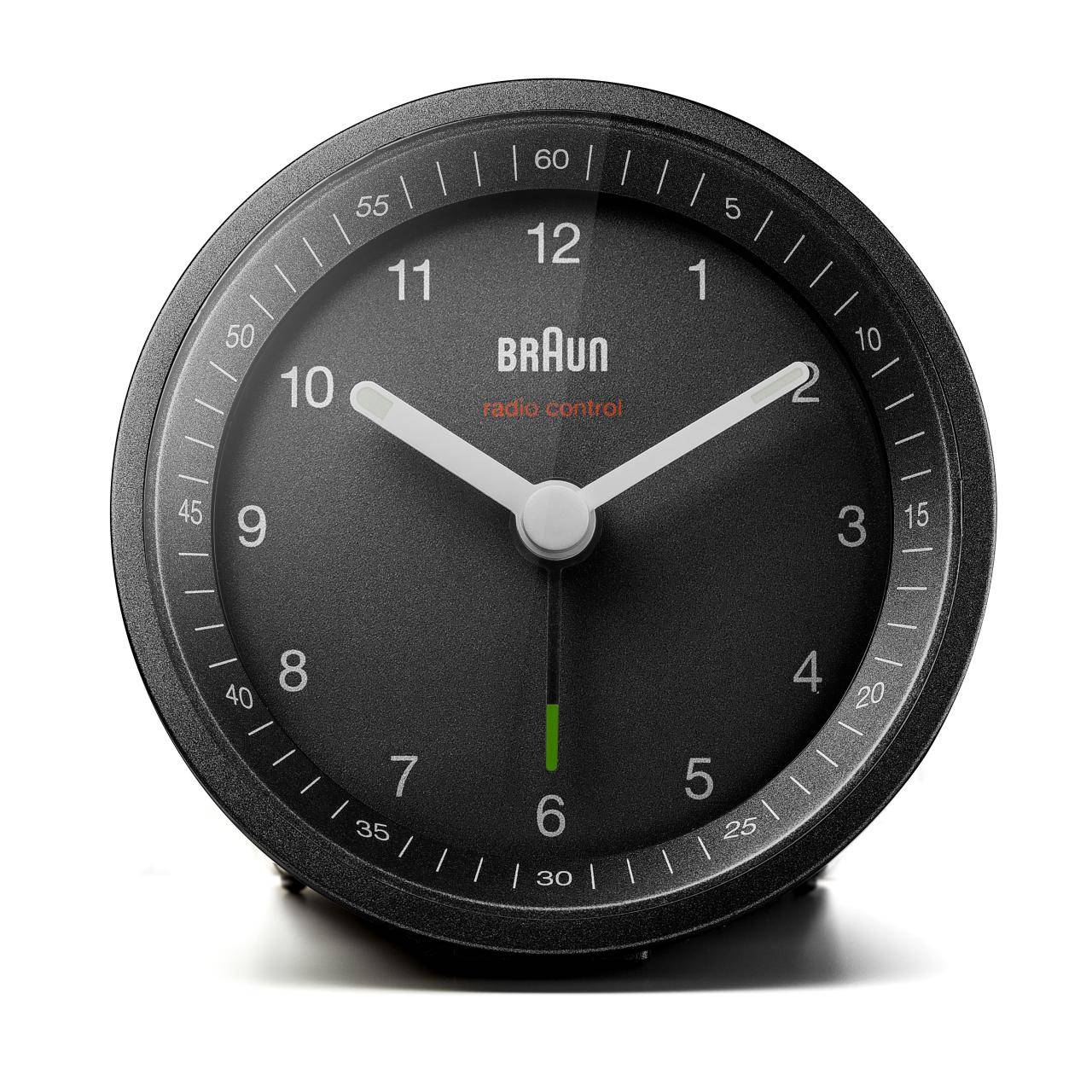Braun BC07 - Wecker - rund - Quarz - Schreibtisch - Schwarz