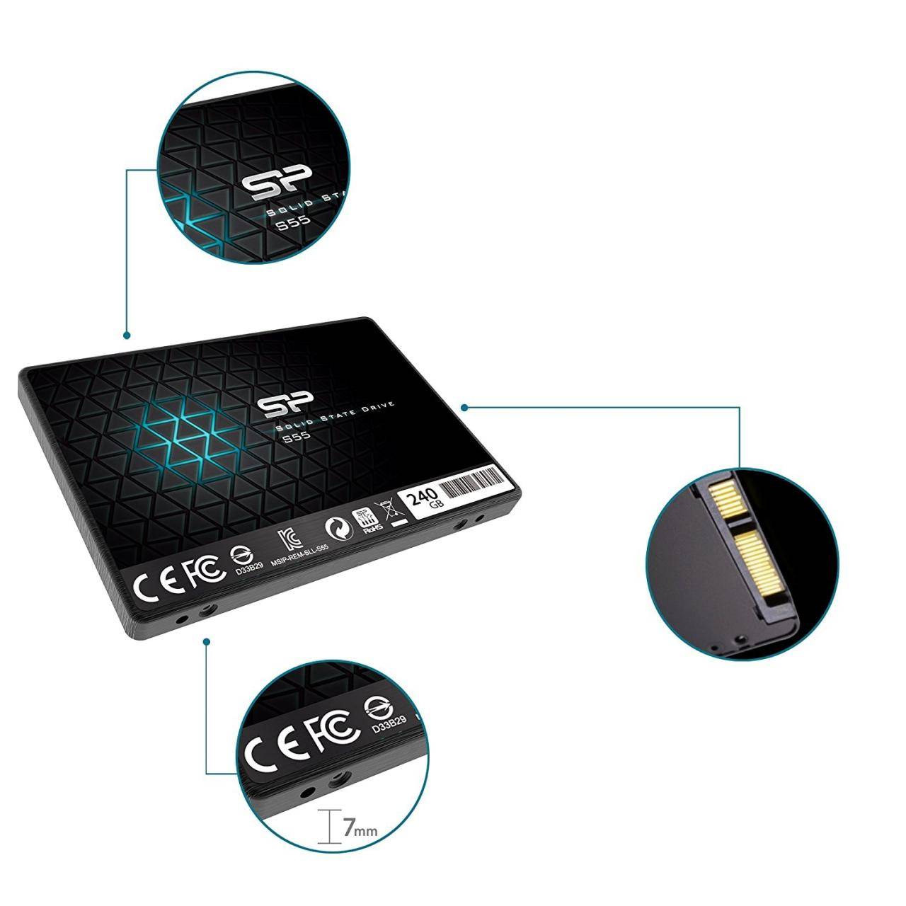 Silicon Power 240 GB Interne SATA SSD 6.35 cm (2.5 Zoll) SATA 6 Gb/s Retail SP240GBSS3S55S25