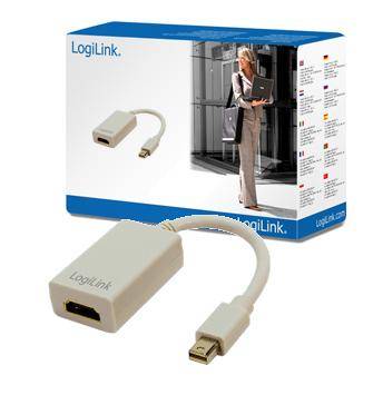 LogiLink CV0036A DisplayPort / HDMI Adapter [1x Mini-DisplayPort Stecker - 1x HDMI-Buchse] Weiß 10.00 cm