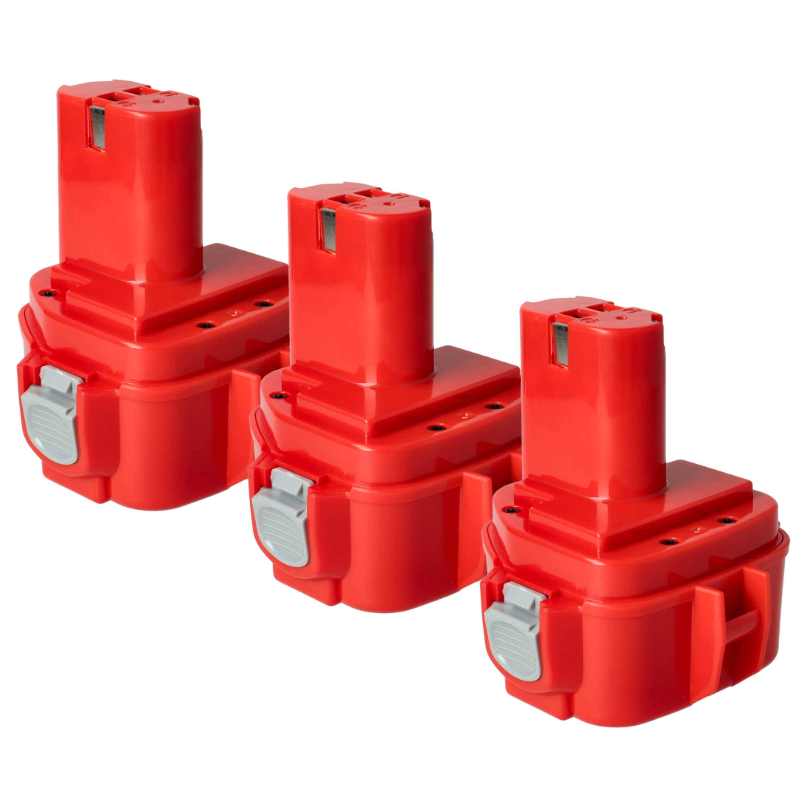 vhbw 3x Akku Ersatz für Makita 1220, 1222, 1202, 1235, 1201, 1201A, 1233, 1234, 1200, 1202A für Werkzeug (1500 mAh, NiMH