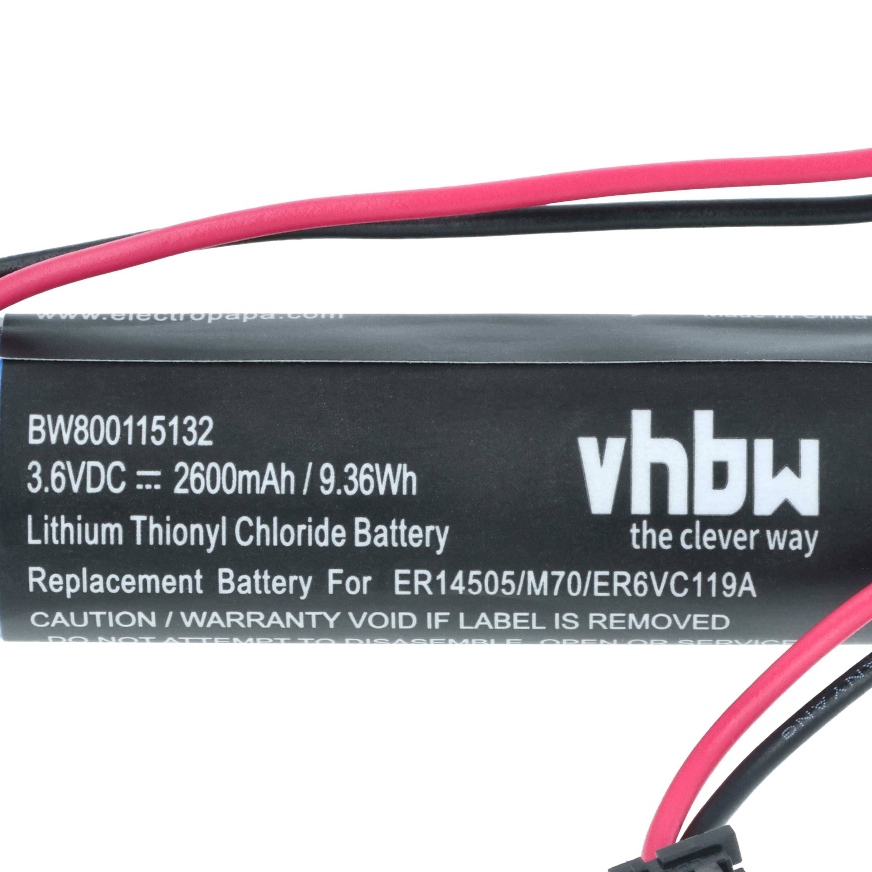 vhbw 5x Batterie kompatibel mit Mitsubishi M70 | MR-J3 CNC System, CNC Maschine (2600 mAh, 3,6 V, Li-Ion)
