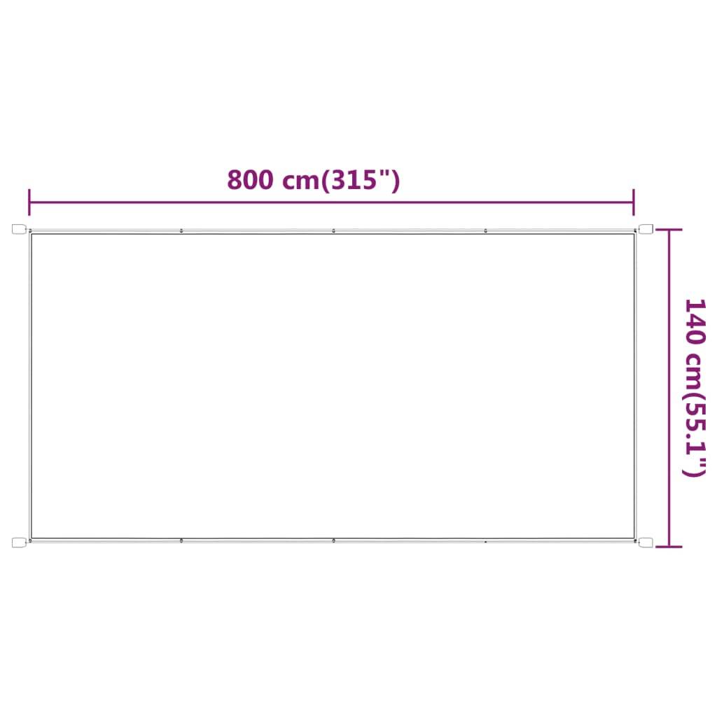 vidaXL Senkrechtmarkise Weiß 140x800 cm Oxford-Gewebe
