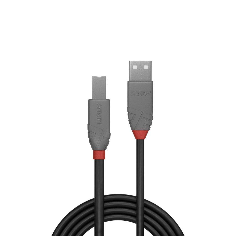 LINDY USB-Kabel USB 2.0 USB-A Stecker, USB-B Stecker 10.00 m Schwarz 36677