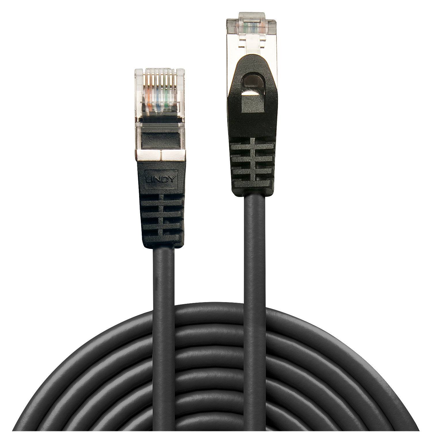 LINDY 48382 RJ45 Netzwerkkabel, Patchkabel CAT 5e F/UTP 2.00 m Schwarz 1 St.